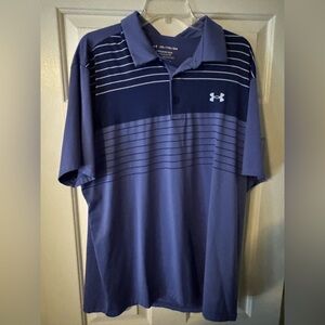 Under Armour Men's Purple Striped Polo